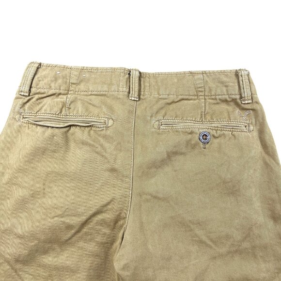 American Eagle Boys Sz 28 Slim Straight Khaki Chino Pants Flat Front 26” inseam - Picture 3 of 12